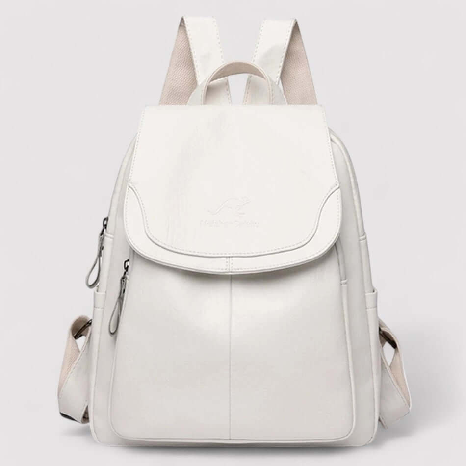 Anti-Theft Leather Backpack