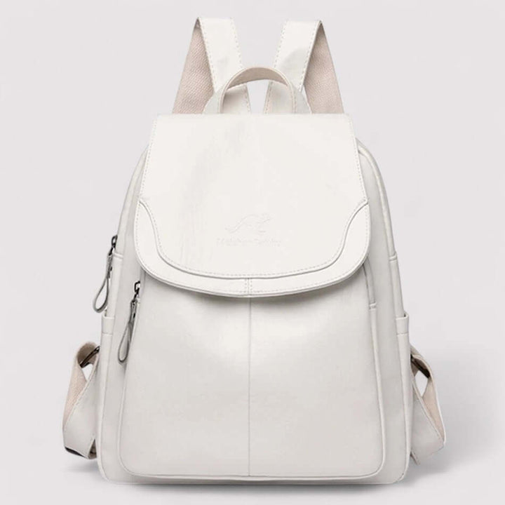 Anti-Theft Leather Backpack