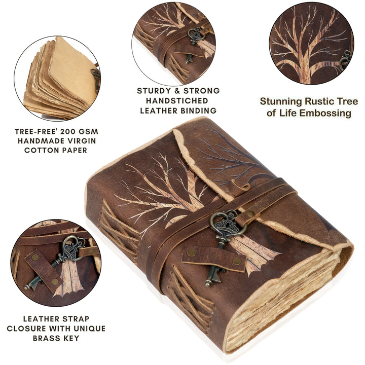 Handmade Vintage Notebook with Leather Look and Lock Closure – For Creative Minds