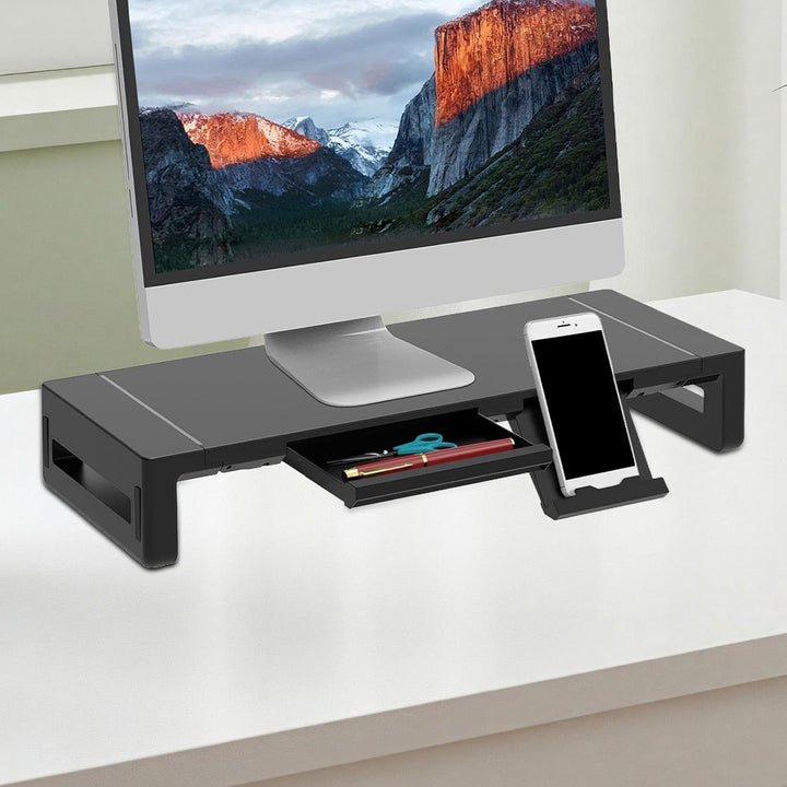 Elevation Adjustable Monitor Stand with Drawer – Stravon