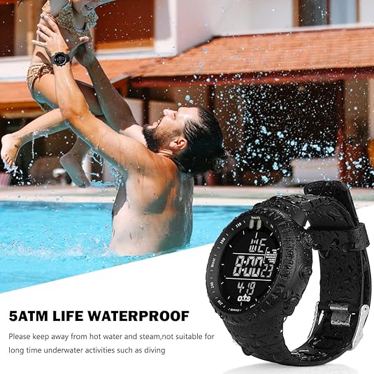 Henry Men's Waterproof Digital Sports Watch – Shockproof, Tactical and LED Backlit