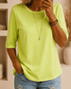 Essential half-sleeve crew neck T-shirt in neon green – relaxed fit