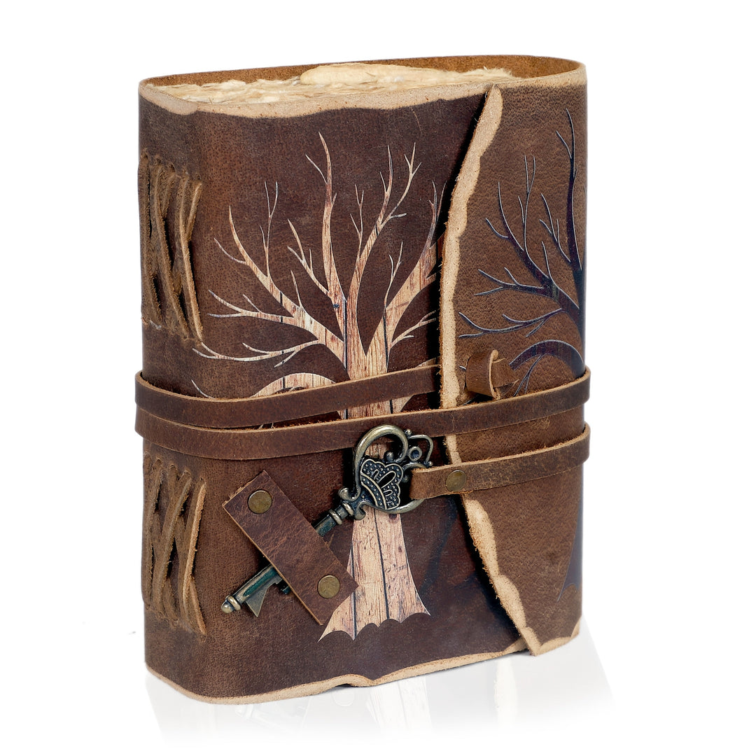 Handmade Vintage Notebook with Leather Look and Lock Closure – For Creative Minds