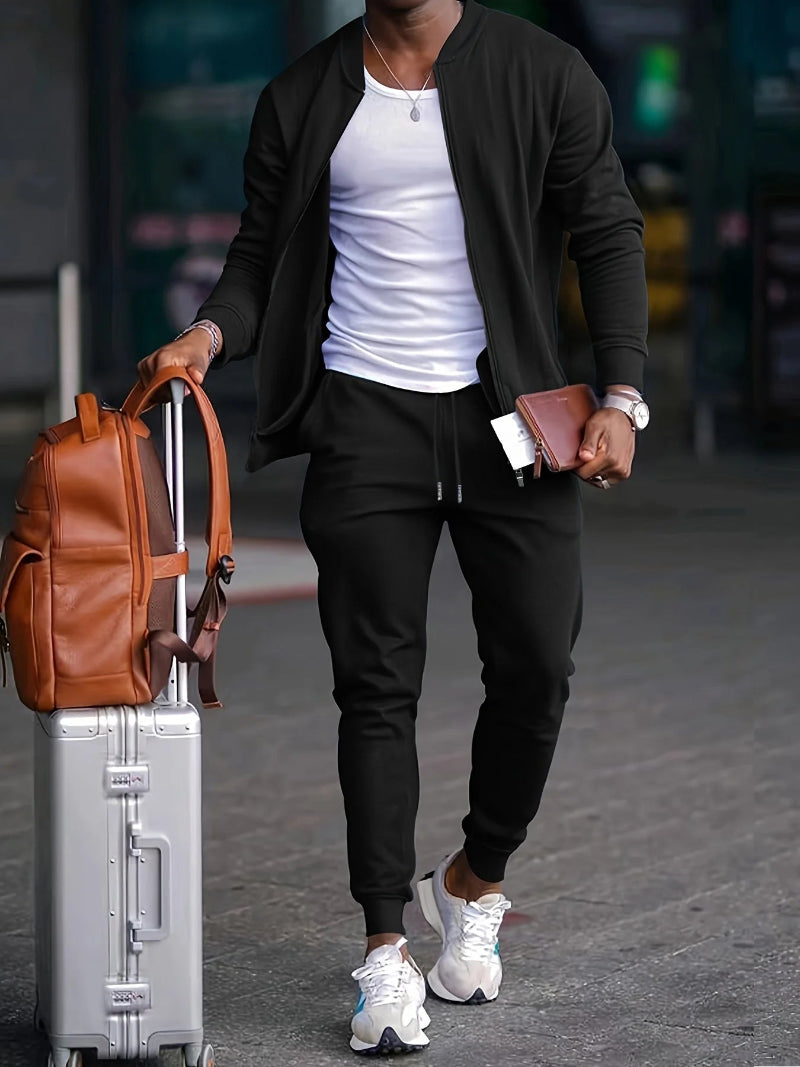 Men’s Zip-Up Jacket and Pants Set