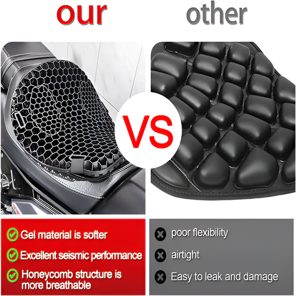 Motorcycle Gel Seat Pad for Long Distance Rides