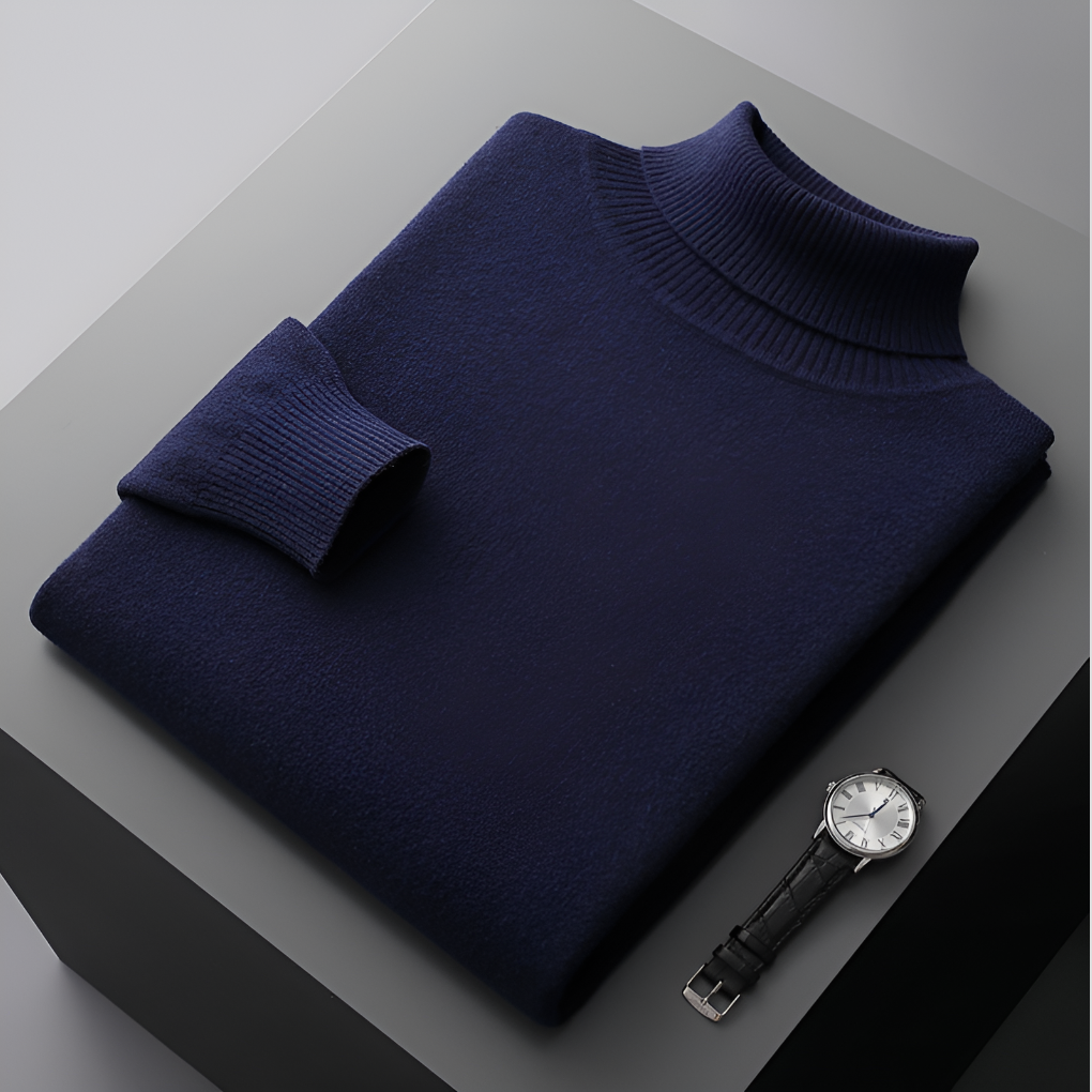High-Quality Men’s Fine Wool-like Turtleneck Sweater