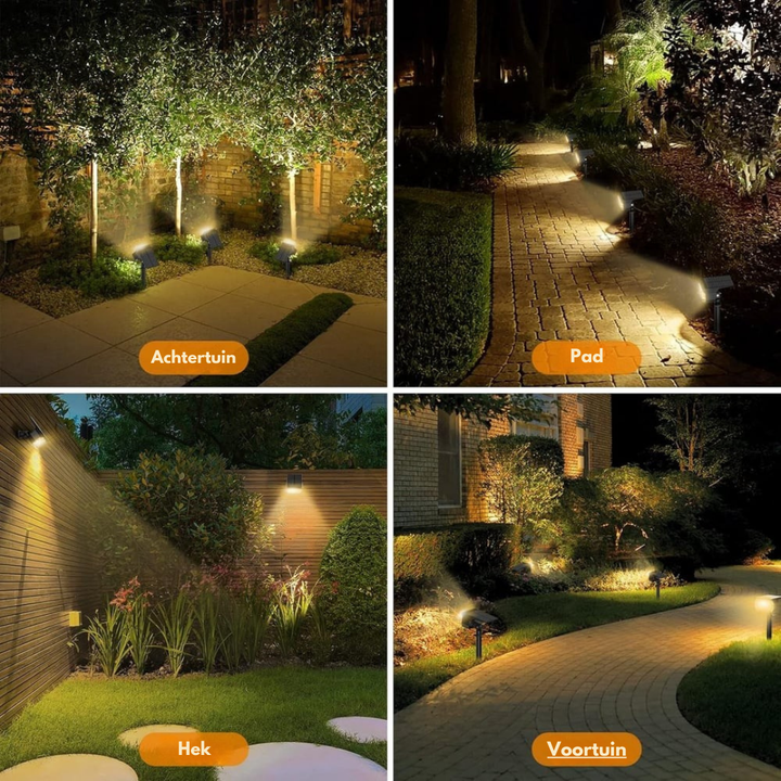 Solar garden spotlight with adjustable head, 3 brightness levels, IP65 waterproof