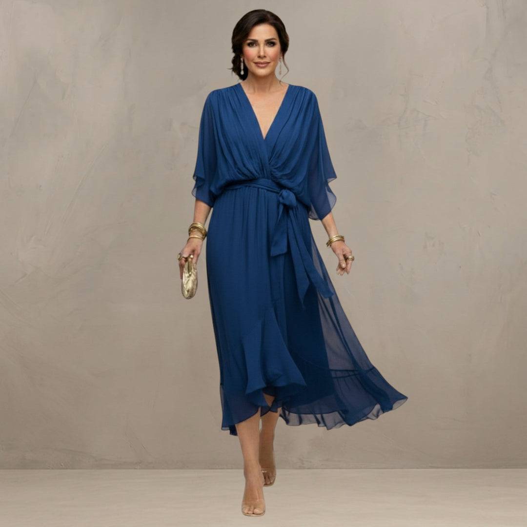 Marta™ | Elegant Chiffon Midi Dress