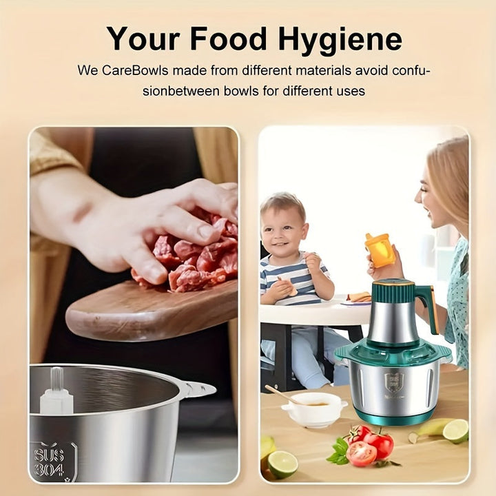 Stainless Steel Meat Mincer and Vegetable Slicer – Multifunctional Kitchen Machine