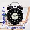 Silent Luminous Alarm Clock – Black Metal Clock for Heavy Sleepers