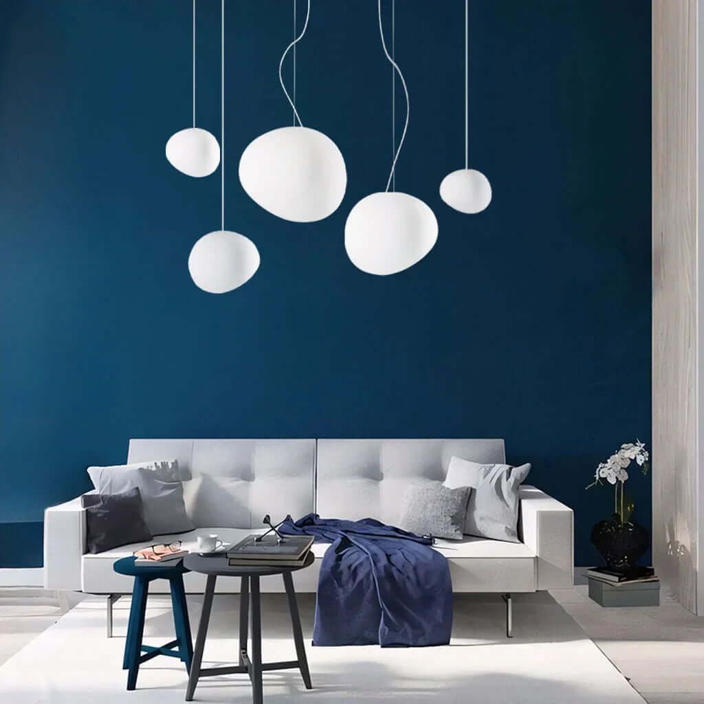 White Stone Pendant Lamp - Modern and Minimalist