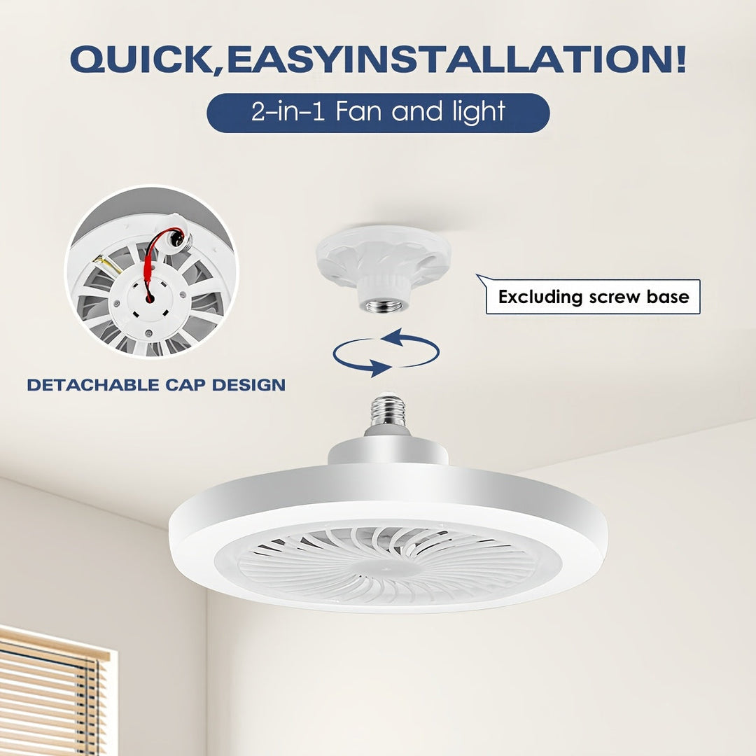 Slim LED Ceiling Fan Light – Dimmable and Quiet