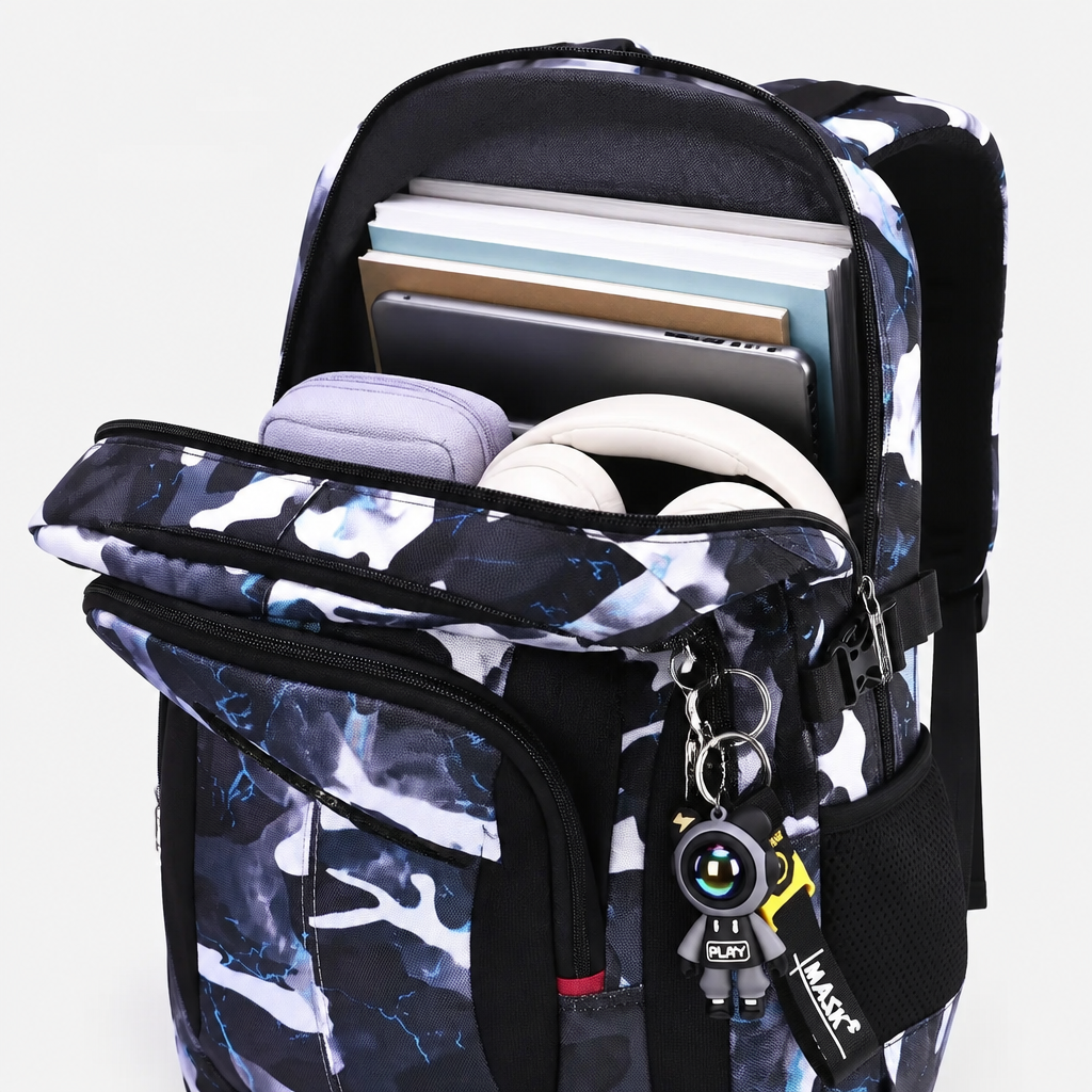 Boxy School Backpack with Compartments – Vakron