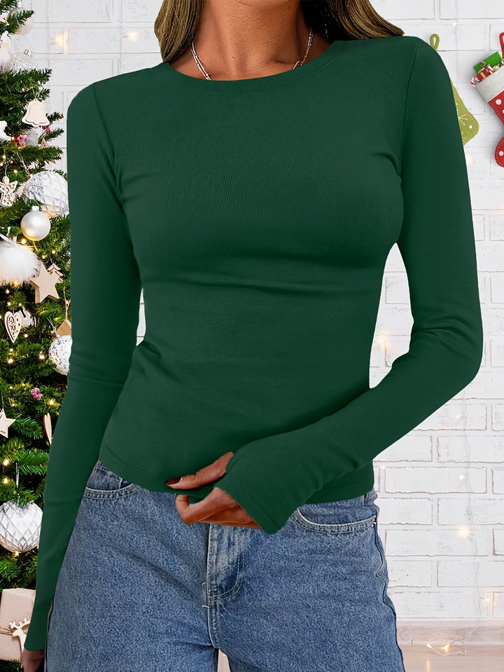 Women's Long-Sleeved Round-Neck Top for Autumn & Winter – Vivienne