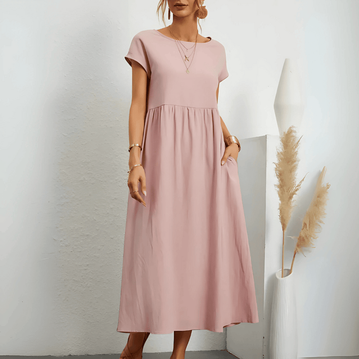 Women’s Vintage Cotton Linen Maxi Dress