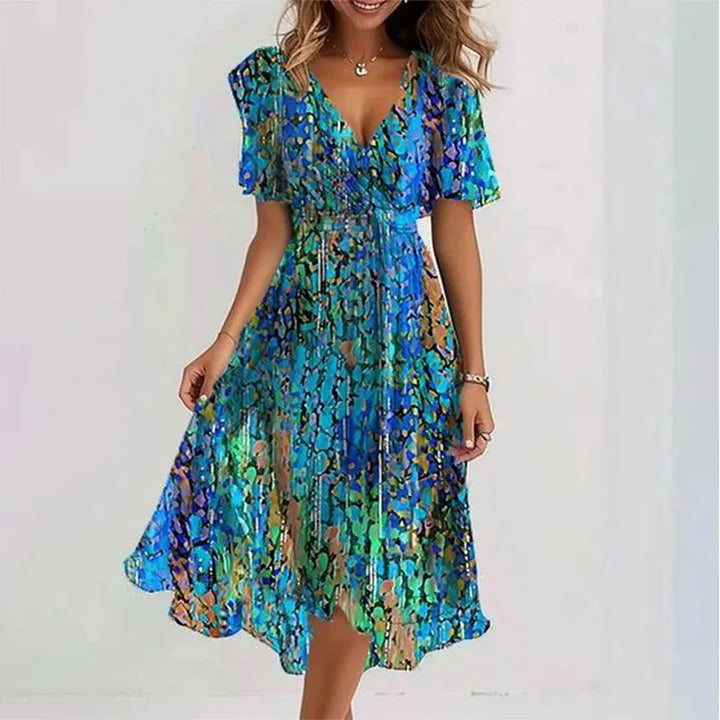 Flowy Floral Summer Dress (Knee-Length)
