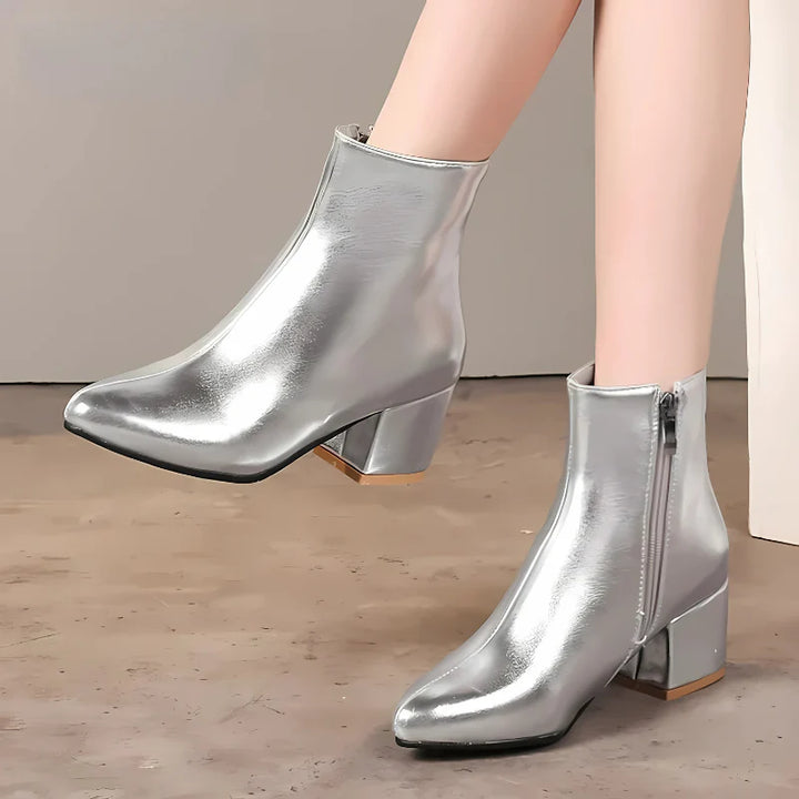 Stylish Silver Ankle Boots for Women