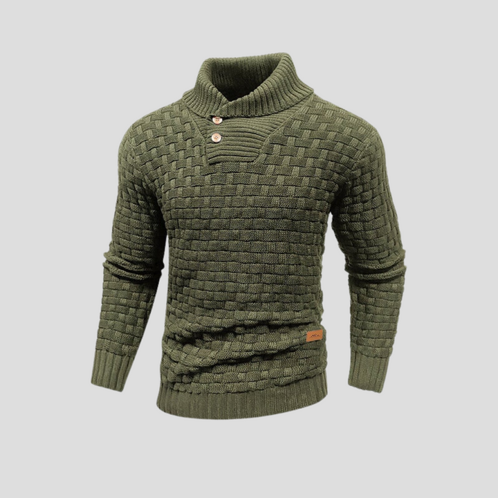 Men’s Half-Collar Button-Up Sweater