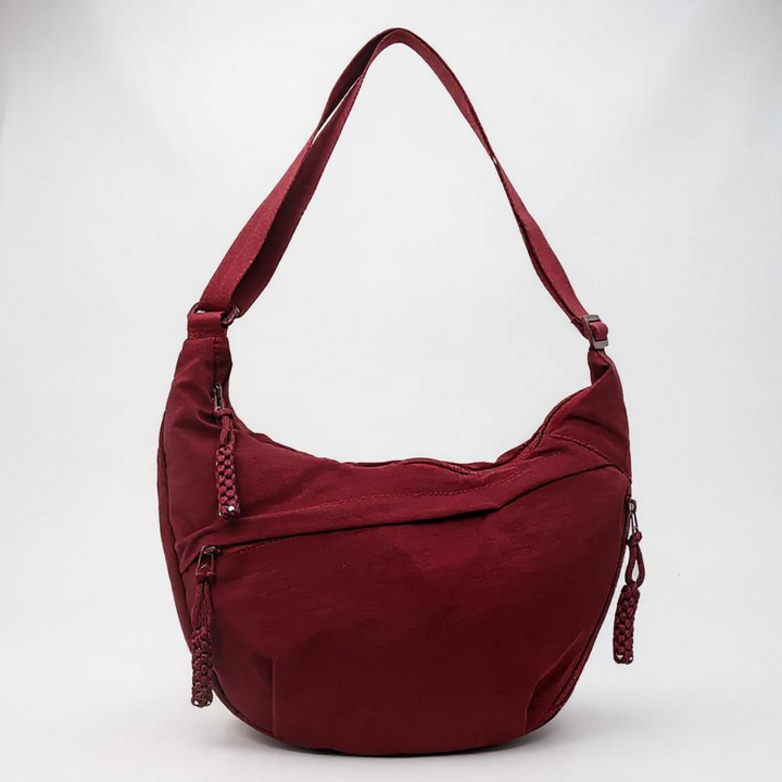 Shoulder Bag - Adjustable Strap, Nylon Crossbody with Multiple Pockets