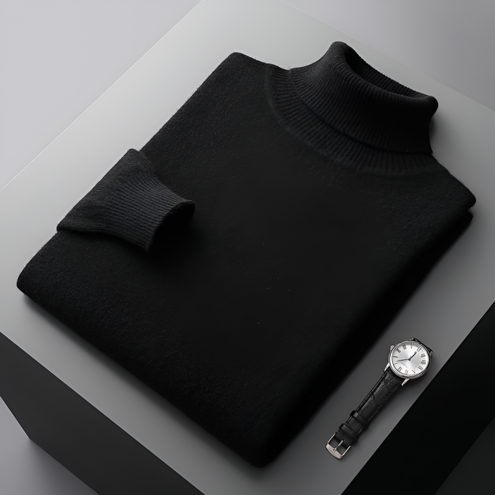 High-Quality Men’s Fine Wool-like Turtleneck Sweater