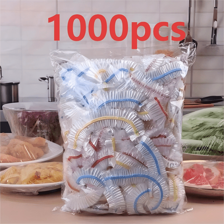 1000 Disposable Elasticated Food Covers, PE Bowl and Plate Covers 35 cm