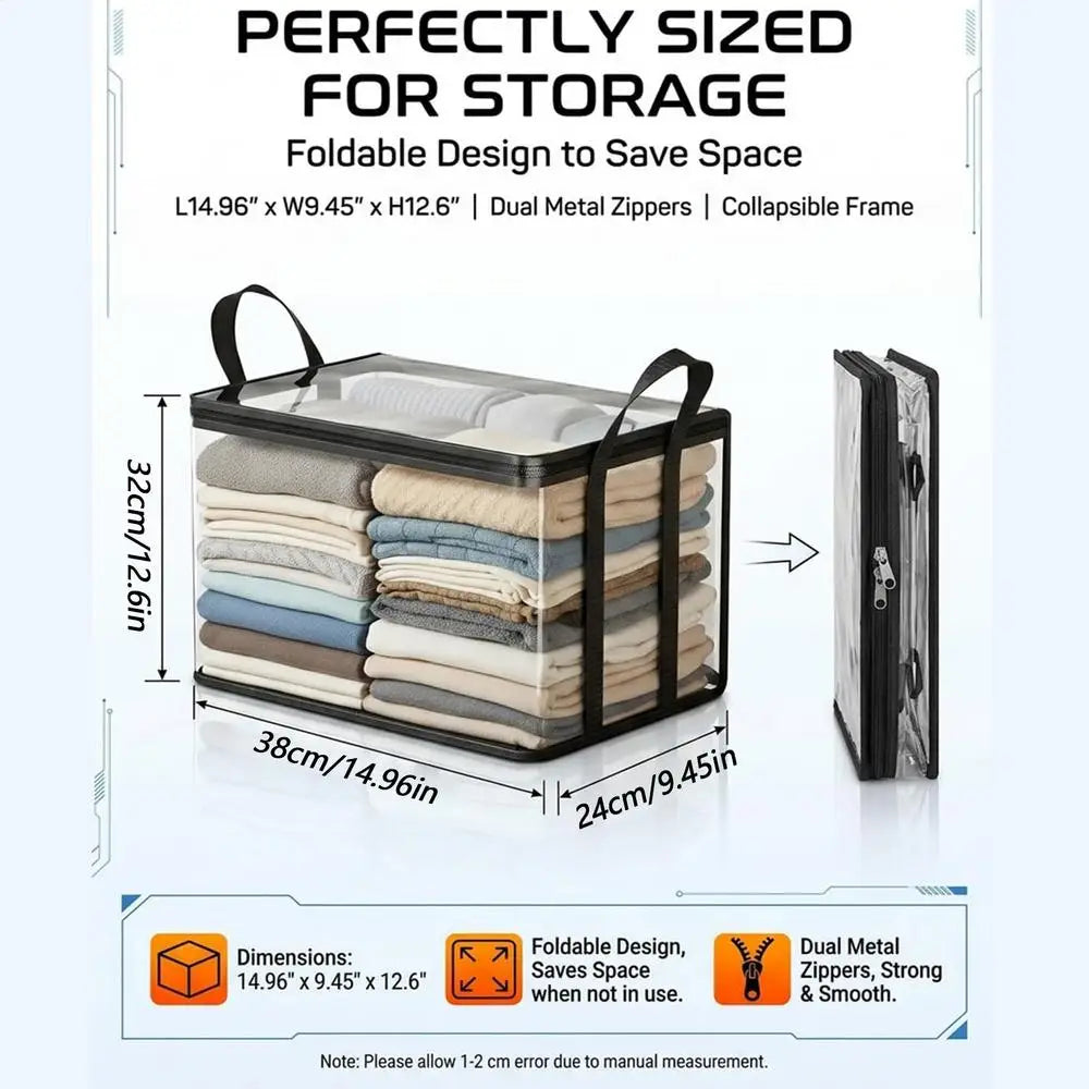 Transparent Storage Bags – Wardrobe and Moving Organiser