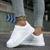 Women's Clean White Leather Sneakers