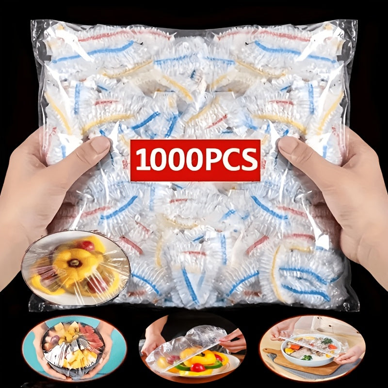 1000 Disposable Elasticated Food Covers, PE Bowl and Plate Covers 35 cm