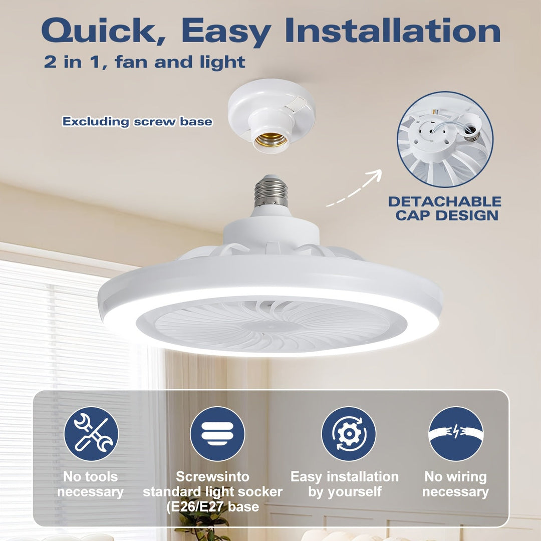 Slim LED Ceiling Fan Light – Dimmable and Quiet