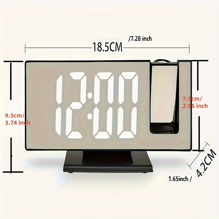 Digital Projection Alarm Clock – Large LED Display and Multifunctional Alarm Feature