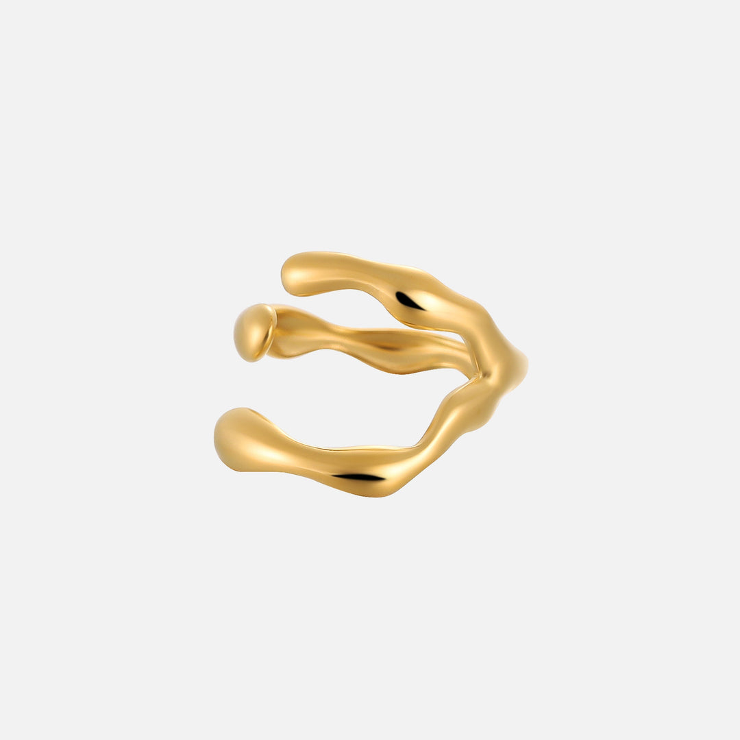 Drift – Adjustable Open Ring – Organic Wave Design