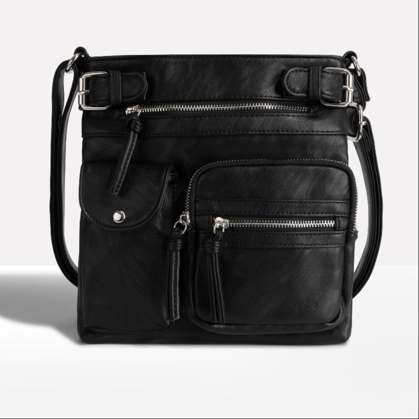 Women's Multi-Pocket Leather Shoulder Bag