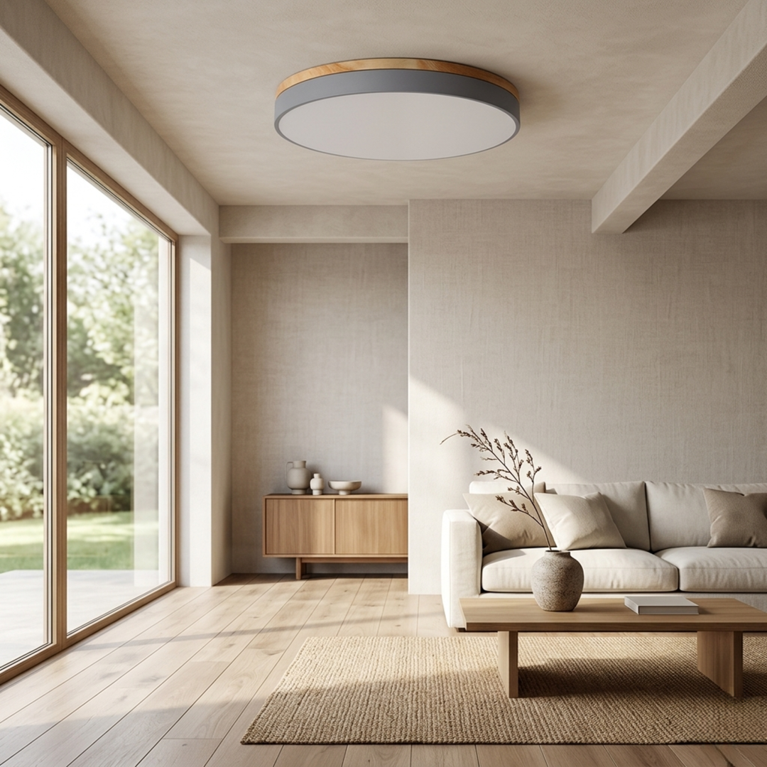 Round Disc Ceiling Light – Flat, Flush-Mounted Light