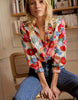Floral Cartoon Print Button-Up Shirt