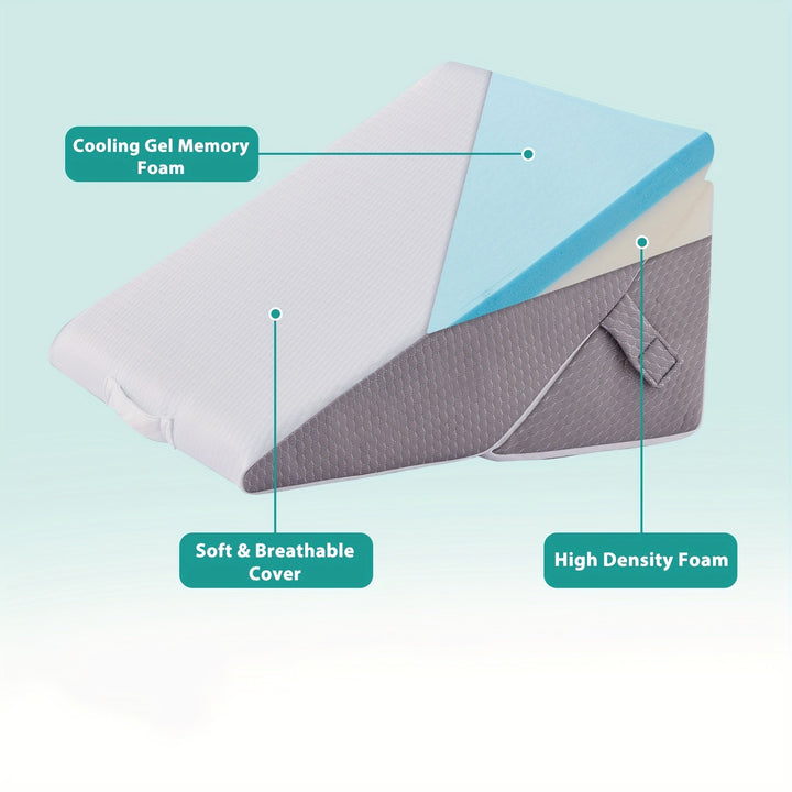 RelaxPlus Adjustable Orthopaedic Wedge Pillow - Premium 7-in-1 Memory Foam Support System