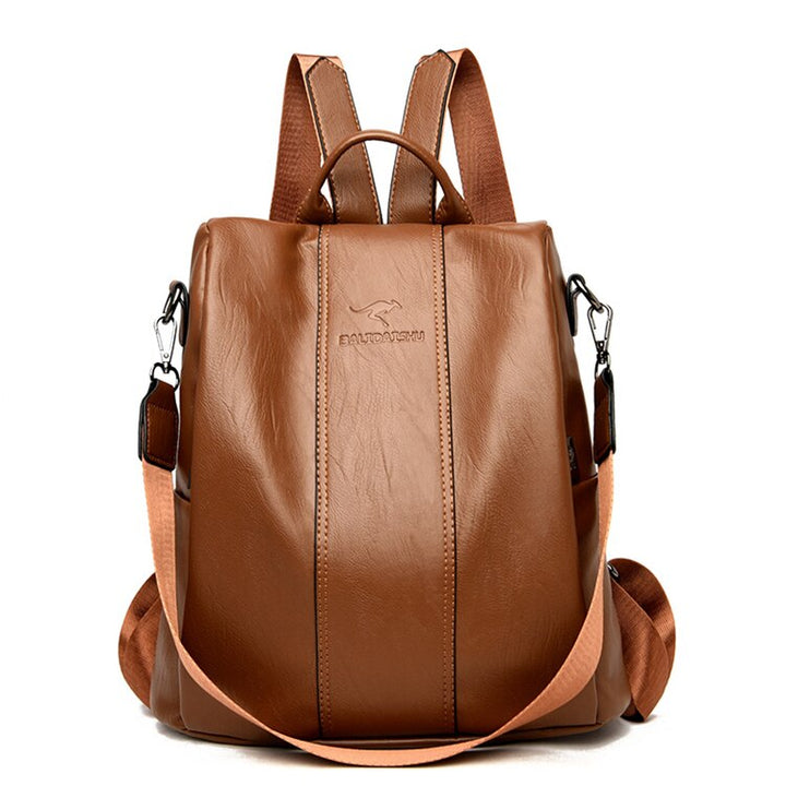 Vintage Genuine Leather Anti-Theft Backpack for Women