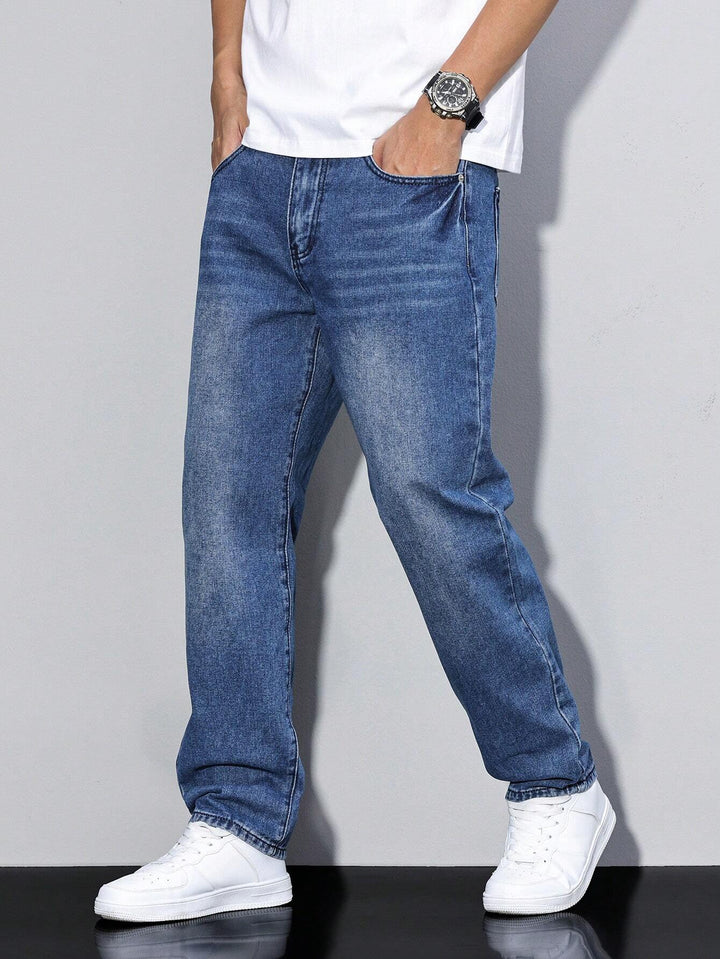 Baggy Jeans - Wide-Cut Denim Trousers in a Used Look