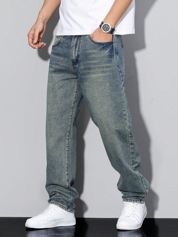 Baggy Jeans - Wide Denim Trousers with a Washed Look