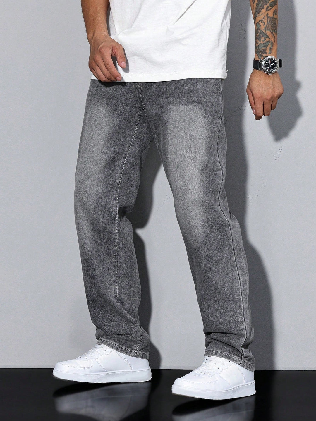 Baggy Jeans - Wide-Cut Denim Trousers in a Used Look