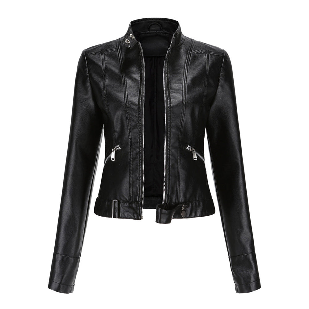 Classic Women's Leather Jacket with Timeless Style