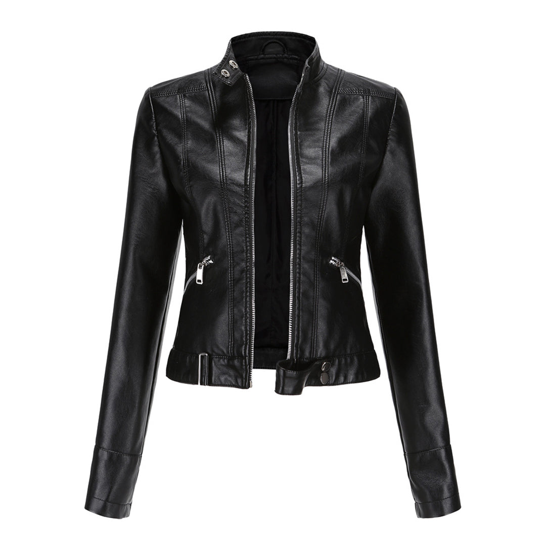 Classic Women's Leather Jacket with Timeless Style