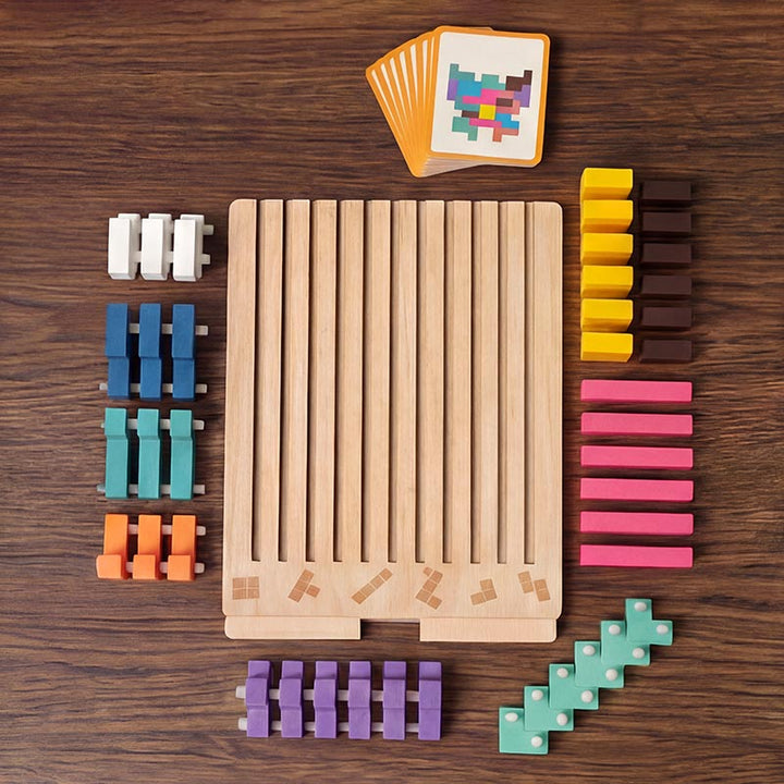 Wooden Tetris Puzzle Game - A Brain Teaser That Grows with Your Child