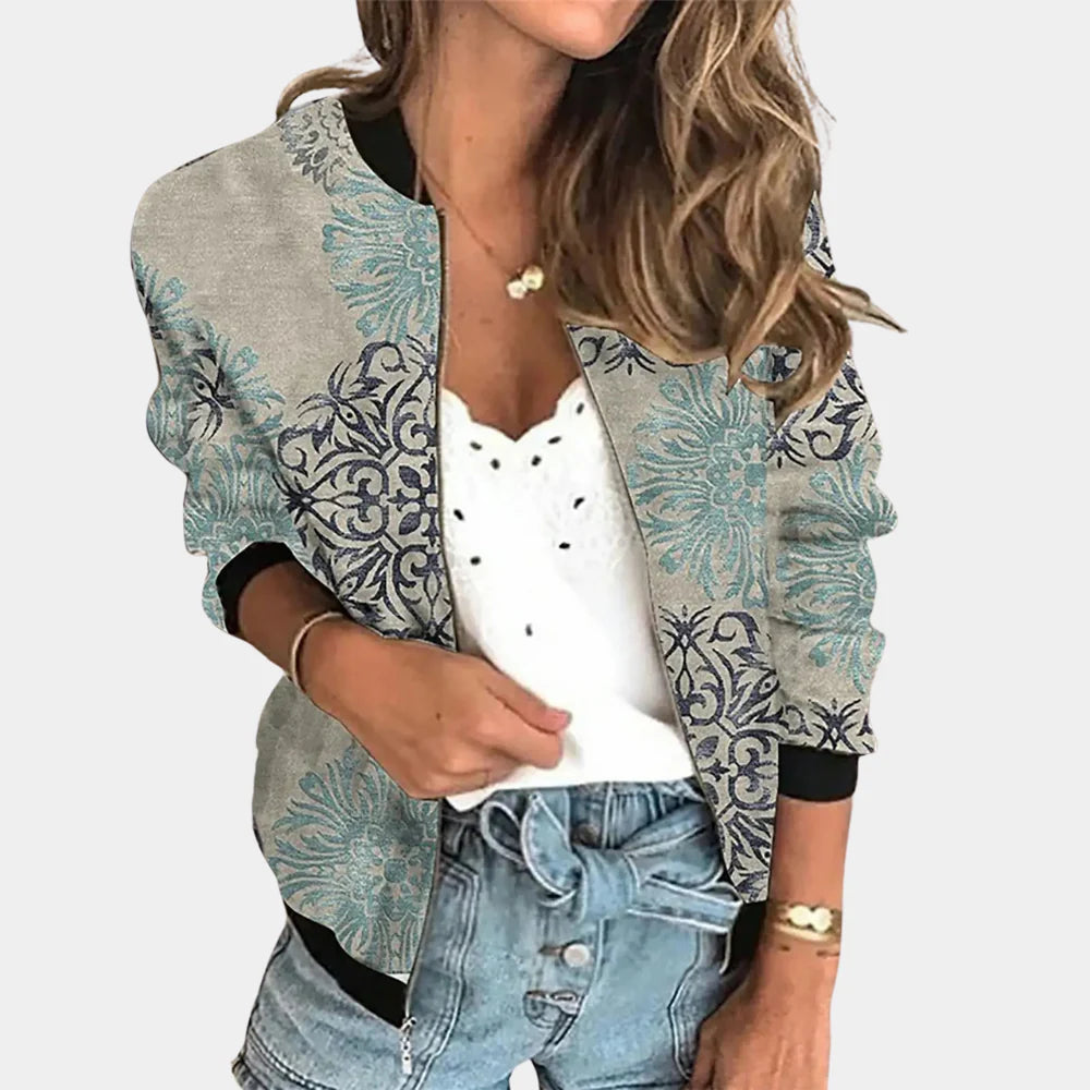 Trendy Printed Jacket with Floral Design