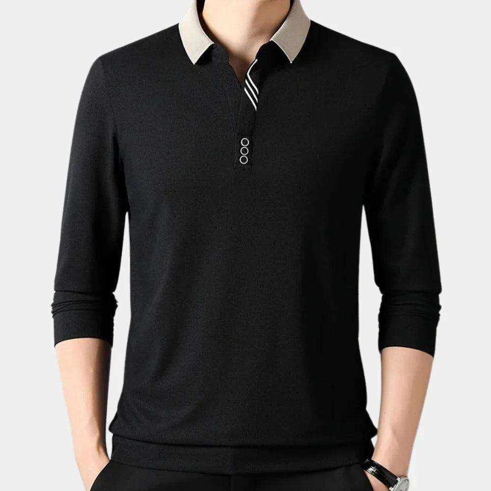 Casual Long-Sleeve Polo for Men