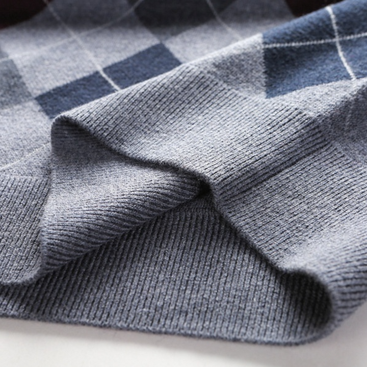 Men's Jumper with Stylish Argyle Pattern - Felix