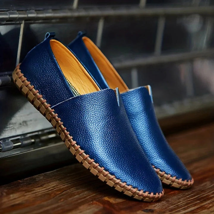 Elegant Loafers Matte Genuine Leather Slip Ons