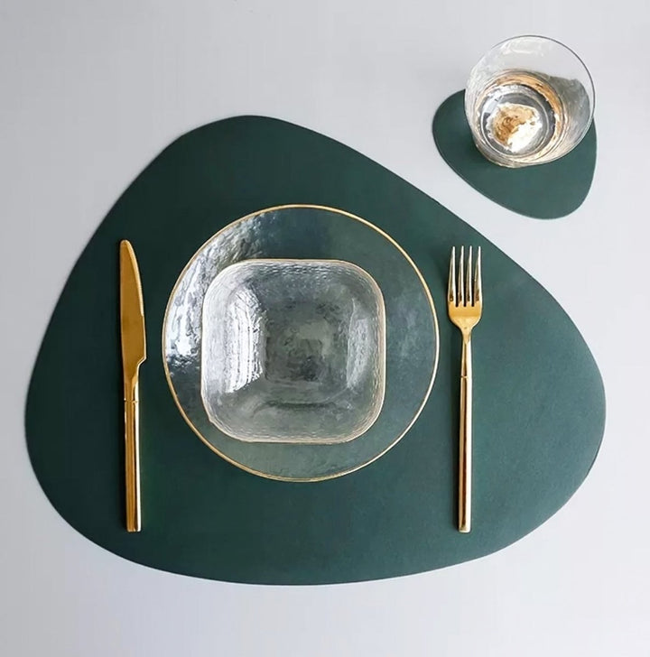 Water-Resistant Leather Placemat Set - Tablevo