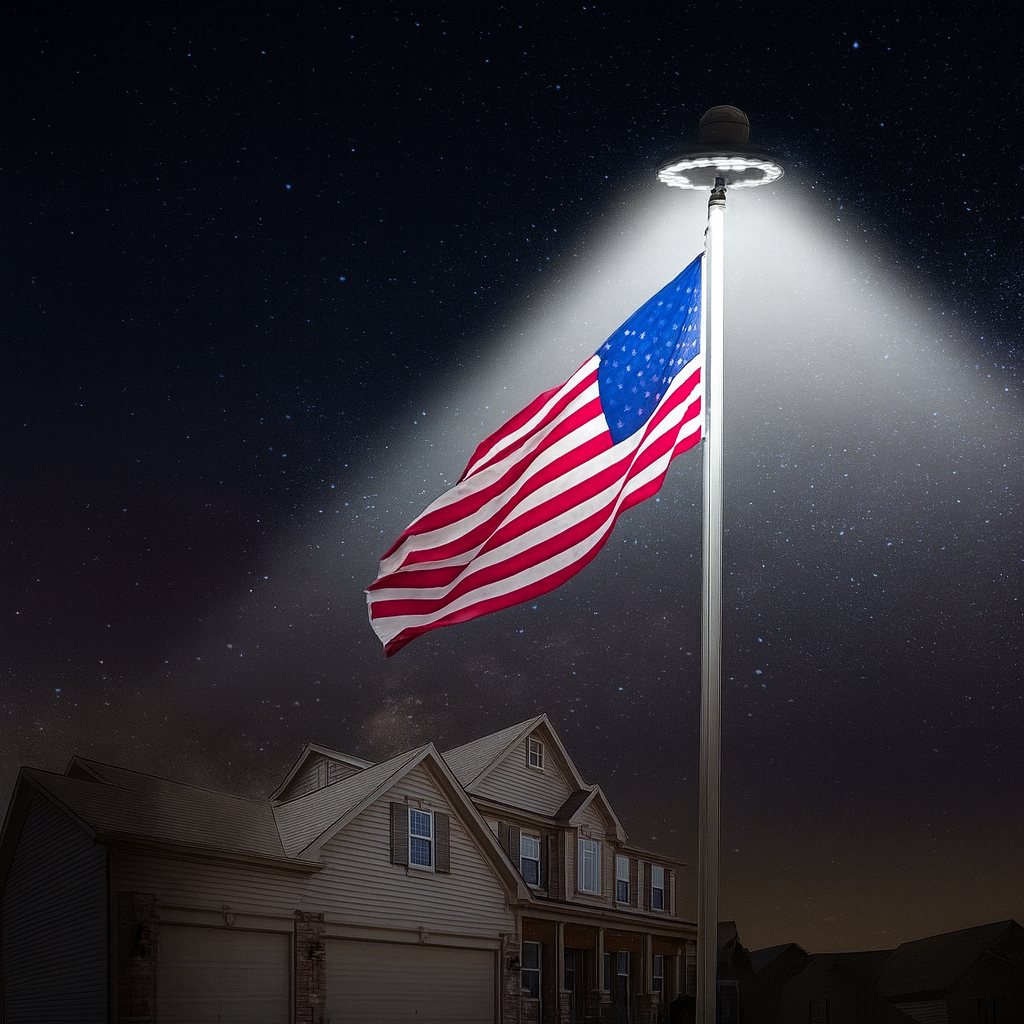 26 LEDS Solar Powered Flagpole Light