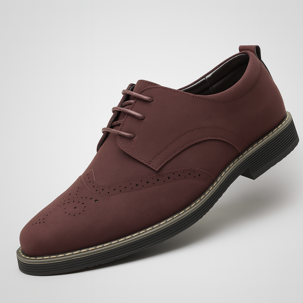 Suede Brogue Detail Oxford Shoes