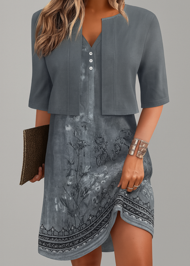 Elegant Two Piece Long Skirt Dress